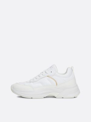 white leather chunky trainers for women tommy hilfiger