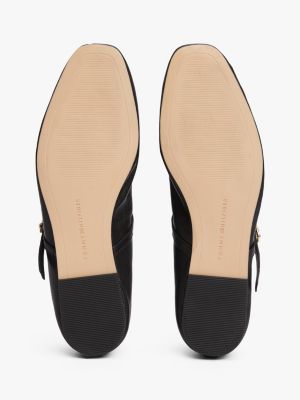 black leather mary jane ballerinas for women tommy hilfiger