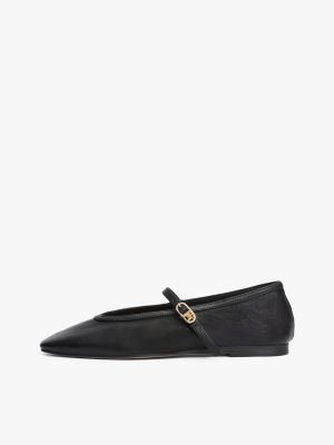 ballerine mary jane in pelle nero da donne tommy hilfiger