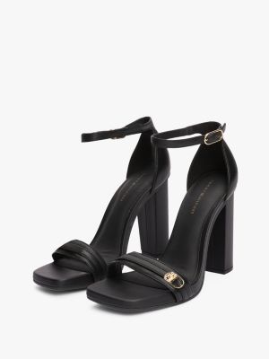 black leather strap high heels for women tommy hilfiger