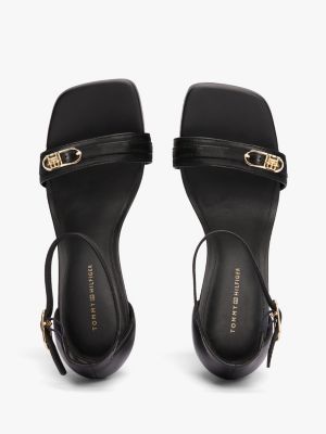 black leather strap high heels for women tommy hilfiger