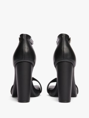 black leather strap high heels for women tommy hilfiger