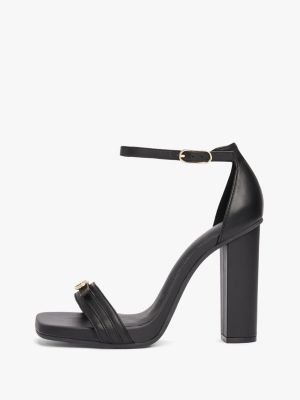 black leather strap high heels for women tommy hilfiger