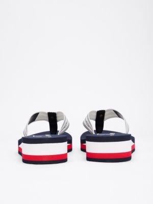 sandali infradito signature con logo multicolore da donne tommy hilfiger