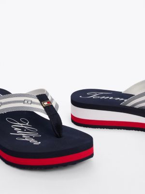 sandali infradito signature con logo multicolore da donne tommy hilfiger