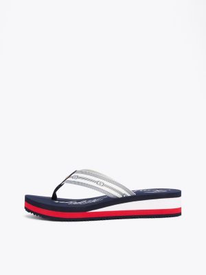 sandali infradito signature con logo multicolore da donne tommy hilfiger