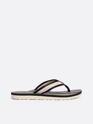 multi teenslipper met th-monogram en webbing voor dames - tommy hilfiger