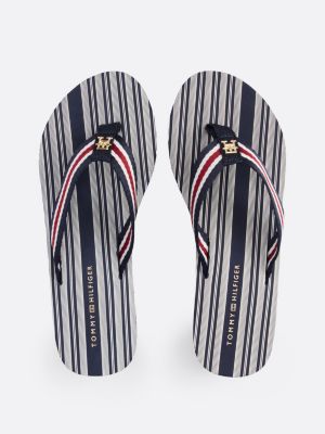 sandali infradito signature con suola alta multicolore da donne tommy hilfiger