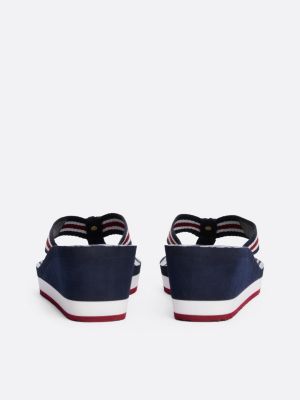 sandali infradito signature con suola alta multicolore da donne tommy hilfiger