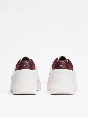 white th monogram colour-blocked trainers for women tommy hilfiger