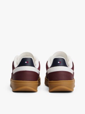 brown th monogram colour-blocked trainers for women tommy hilfiger