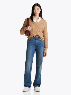baskets chunky ton sur ton beige pour femmes tommy hilfiger