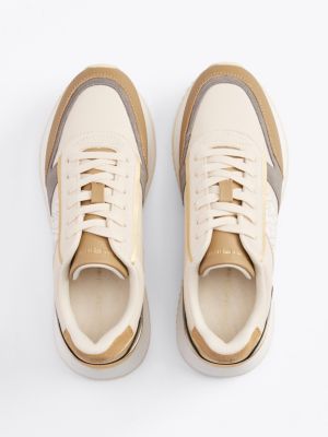 multi sneaker mit th-monogramm und metallic-details für damen - tommy hilfiger