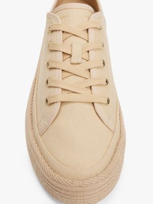 beige sneaker aus canvas mit th-monogramm für damen - tommy hilfiger