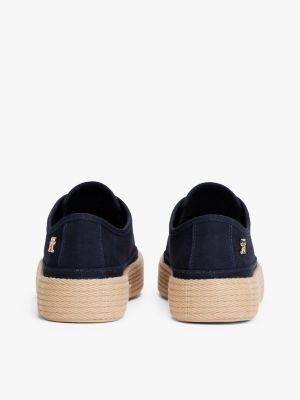 blue canvas rope th monogram trainers for women tommy hilfiger