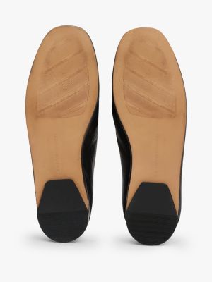 schwarz loafer aus leder mit th-monogramm-emblem für damen - tommy hilfiger