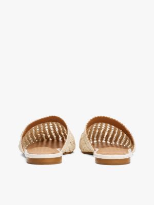 beige the runway collection th monogram crochet mules for women tommy hilfiger