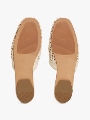 beige the runway collection th monogram crochet mules for women tommy hilfiger