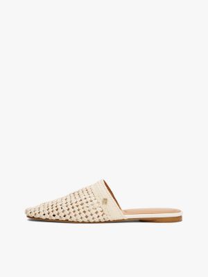 mules the runway collection de ganchillo beige de mujeres tommy hilfiger