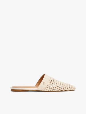 mules the runway collection de ganchillo beige de mujeres tommy hilfiger