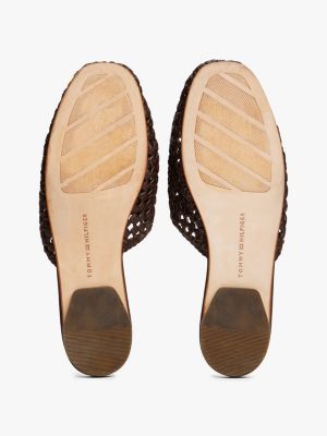 brown the runway collection th monogram crochet mules for women tommy hilfiger