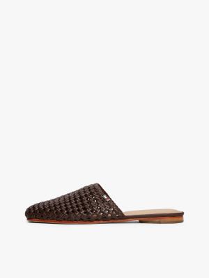 brown the runway collection th monogram crochet mules for women tommy hilfiger