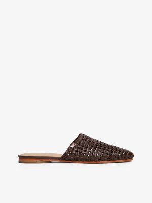 brown the runway collection th monogram crochet mules for women tommy hilfiger