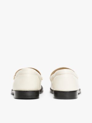 mocassins en cuir à mors blanc pour femmes tommy hilfiger