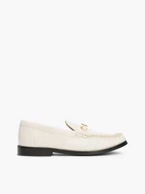 mocassins en cuir à mors white pour femmes tommy hilfiger