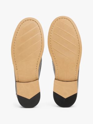 mocassins en cuir à mors noir pour femmes tommy hilfiger