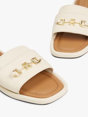 mules en cuir à détail mors plusieurs couleurs pour femmes tommy hilfiger