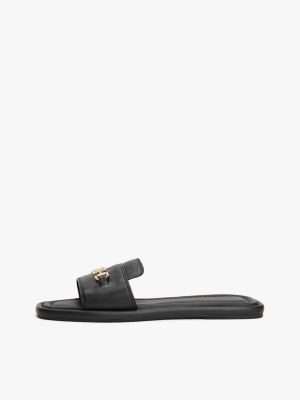 black leather horsebit mules for women tommy hilfiger