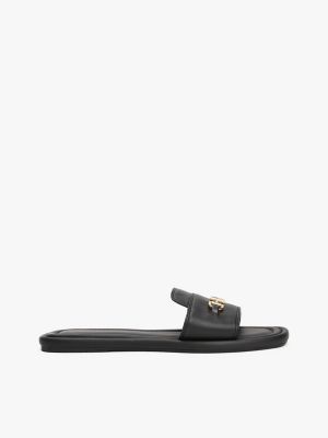 black leather horsebit mules for women tommy hilfiger