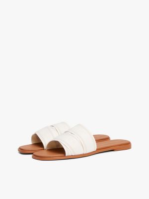 multi webbing woven logo strap mules for women tommy hilfiger