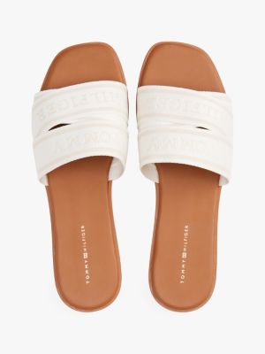 multi webbing woven logo strap mules for women tommy hilfiger