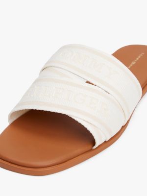 multi pantolette mit gewebtem logo am riemen für damen - tommy hilfiger