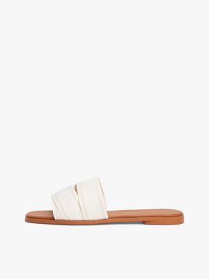 multi webbing woven logo strap mules for women tommy hilfiger