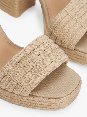 sandales compensées à talon carré beige pour femmes tommy hilfiger