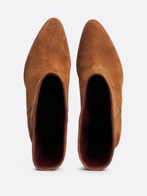 brown suede cuban heel cowboy boots for women tommy hilfiger