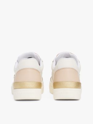 white leather court trainers for women tommy hilfiger