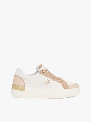 baskets en cuir white pour femmes tommy hilfiger