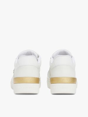 white leather court trainers for women tommy hilfiger