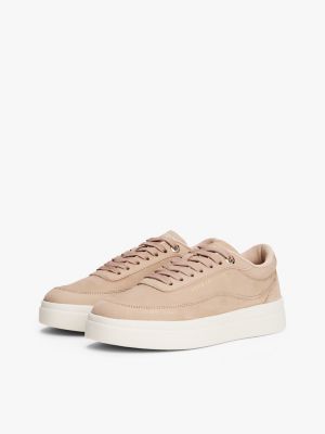 baskets en cuir à logo métallisé plusieurs couleurs pour femmes tommy hilfiger