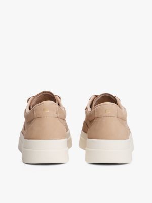 baskets en cuir à logo métallisé plusieurs couleurs pour femmes tommy hilfiger