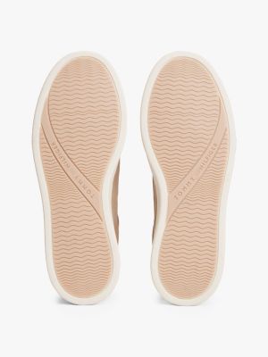 baskets en cuir à logo métallisé plusieurs couleurs pour femmes tommy hilfiger
