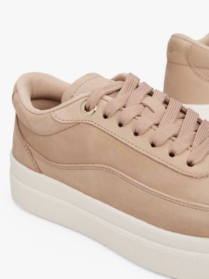 baskets en cuir à logo métallisé plusieurs couleurs pour femmes tommy hilfiger