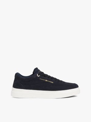 zapatillas de tenis con logo metalizado blue de mujeres tommy hilfiger