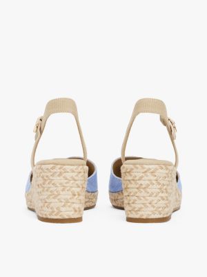 meerdere kleuren chambray espadrille met sleehak voor dames - tommy hilfiger