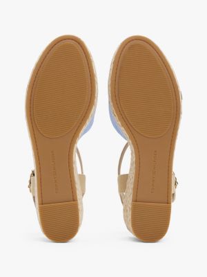 meerdere kleuren chambray espadrille met sleehak voor dames - tommy hilfiger