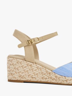 espadrillas in chambray con plateau multicolore da donne tommy hilfiger